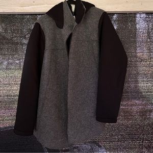 Halogen 3X Winter Coat Zip Up Grey and Black Scuba Sleeves